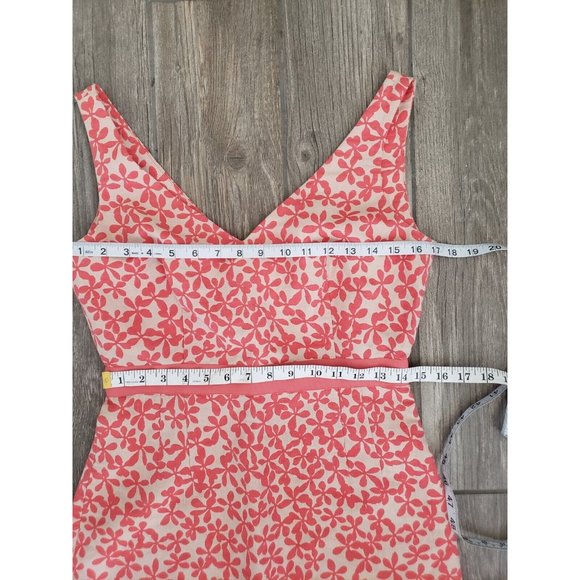 J.Crew Linen/Cotton Blend with Pink Casual Dress Size 6 with Bow - Picture 8 of 9